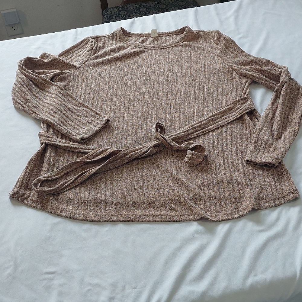 Women's Tan Ribbed Top